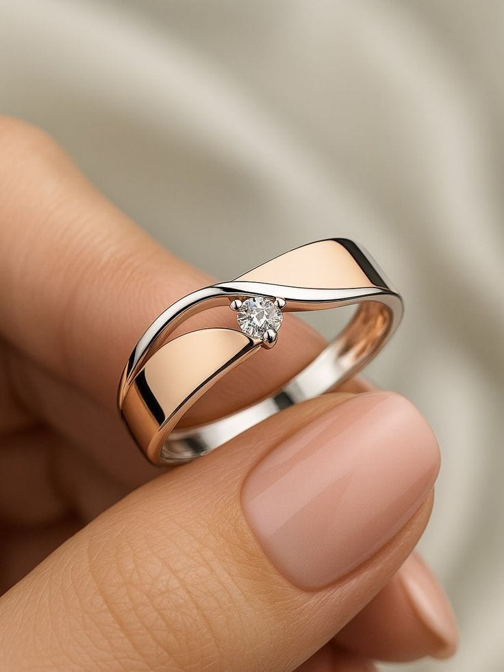 Bague solitaire sertie d’un diamant